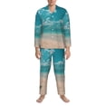 thumbnail image 3 of Fotbe Shopping Cart On Tropical Beach Pattern Long Sleeve Pajama Set for Men,Sleepwear Set,2-piece Loungewear Set,Soft PJs Comfy Nightwear with Pockets-Medium, 3 of 7