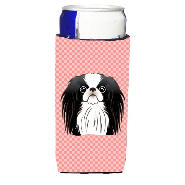 Aisladores De Bebidas Checkerboard Pink Japanese Chin Ultra Para Latas Delgadas Bb1230Muk