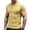Yellow, variant on Men's Knit Ribbed Short Sleeve Open V-Neck Collared Polo Shirt, Casual Slim Fit Top, Breathable Textured Knitwear for Smart Casual Style and Everyday Wear Orange M