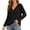 Black——Fall Savings, variant on Womens Long Sleeve Eyelet Tops V Neck Lace Cutout Blouses Casual Loose Solid Color Shirts Pink M