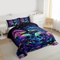 thumbnail image 3 of Castle Fairy Abstract Skull Full Size Comforter Sets,Gradient Mushroom Bedding Sets, 3 of 8