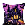 thumbnail image 3 of Halloween Pillow Cover 18x18, Fall Spooky Throw Pillow Case, Soft Polyester Decorative Cushion Cover, Hidden Zipper, Machine Washable for Couch Living Room by MPOISVA, 3 of 6