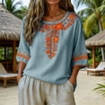thumbnail image 2 of Womens Tops Casual Solid Stand Collar Button Down Shirt Spring Summer Shirts for Women Blue M, 2 of 9