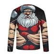 thumbnail image 1 of Blusas y camisas de manga larga con cuello redondo para hombre Blusa de manga larga con cuello redondo y estampado navideño para hombre Blusa de poliéster para hombre, 1 of 4