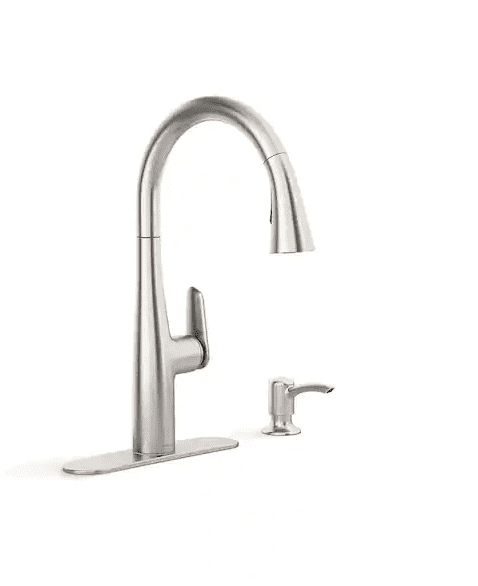 KOHLER Pull Down Sprayer Kitchen Faucet Easy-to-Clean Metal Vibrant