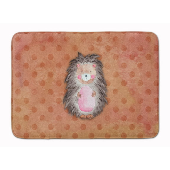 Polkadot Hedgehog Watercolor Machine Washable Memory Foam Mat