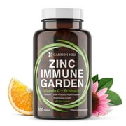 Zinc Immune Garden - Chelated Zinc AAC 50mg - Vitamin C 800mg - Echinacea 600mg per Tablet - 100 Day Supply - Immunity   Skin   Reproductive Health - Easy to Take, One a Day Immune Booster - Vegan