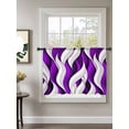 thumbnail image 2 of Sheer Curtains 54 Inch Length, Purple White Moire Semi Sheer Curtains Light Filtering Window Treatment, Modern Abstract Art Privacy Voile Drapes for Living Room Bedroom 52x54 Inch, 2 of 7