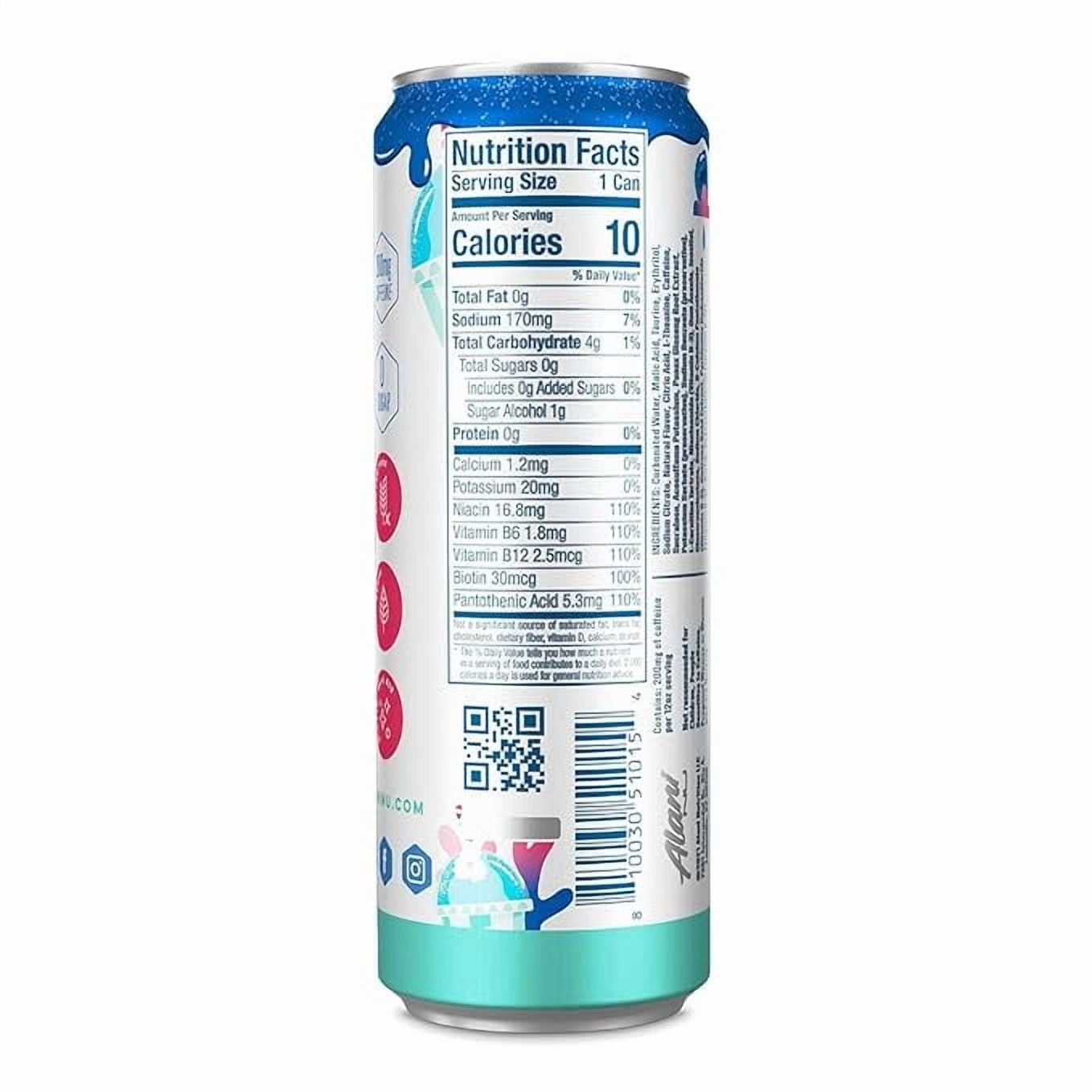 New Alani Sugar Free Energy Drink Cherry Slush, Blue Slush, Pink Slush Flavor 12 fl oz Low-Calorie Energy Boost Drinks (Pack of 6)