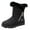 Black, variant on Lined Round Toe Ankle Boots For Women Winter Warmth Casual Outdoor Indoor Walking Synthetic Material Rubber Sole