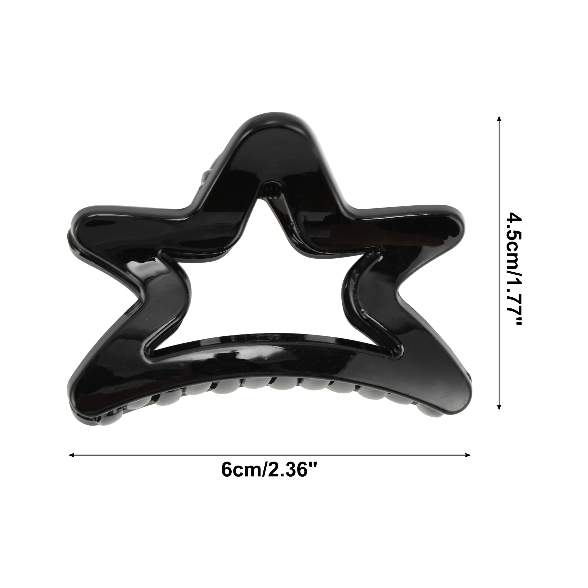 Unique Bargains Stylish Five-pointed Star Hair Clip for All Occasions Bright Black