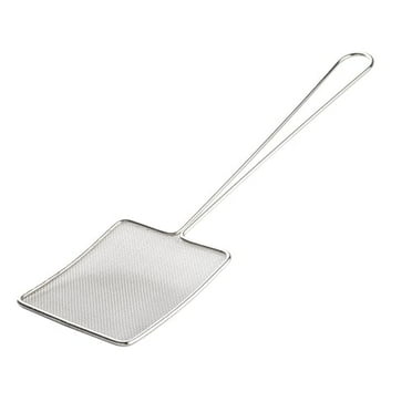 Soro Essentials- 5”x 6” Stainless Steel Square Fine Mesh Wire Skimmer Strainer with Handle- Kitchen Gadgets Wire Strainer for Frying Cooking Skimming Grease and Foam Kitchen Cooking Skimmer