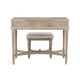 thumbnail image 5 of Linon Chelsea 2-Piece Vanity Set, Includes Vanity with Flip-Top Mirror, and Bench, Gray Wash Finish with Beige Fabric, 5 of 19
