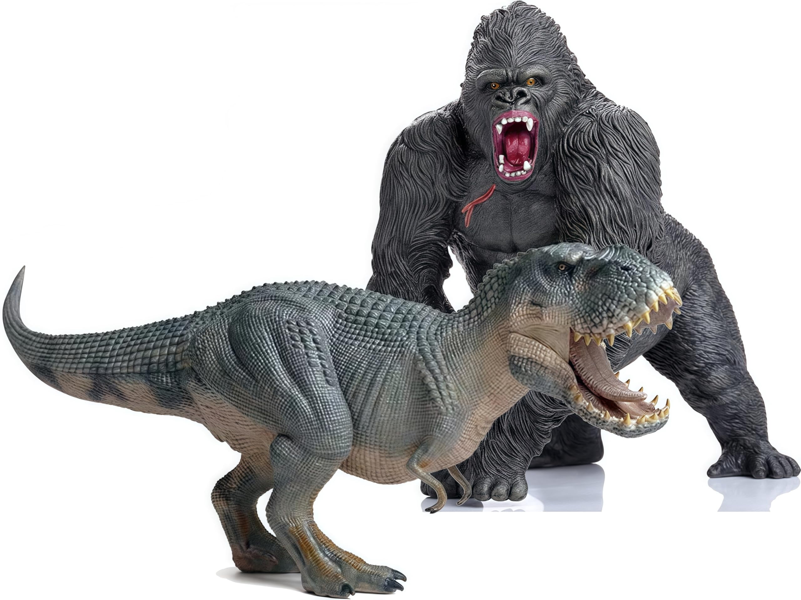 Gemini&Genius 2Pcs Large Vastatosaurus Rex and King Kong Toys