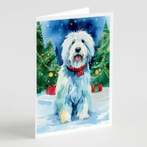 Old English Sheepdog Christmas Greeting Cards Pack of 8 7 in x 5 in