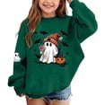 thumbnail image 6 of akafmk Girls Halloween Sweatshirt Oversized Crewneck Sweatshirts Long Sleeve Pullover Tops Graphic Hoodies Cute Fall Winter Clothes, Size 9-10 Years, 6 of 7