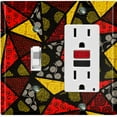 thumbnail image 1 of Metal Light Switch Plate Cover Colorful Safari African Tribal Art Tile Pattern SFR038, 1 of 13