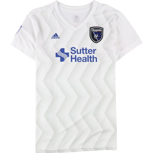 Adidas San Jose Quakes Jersey para mujer, blanco, mediano