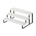 thumbnail image 1 of Expositor de madera para muñecas, estante de almacenamiento de 3 niveles, práctico soporte para plantas en el alféizar de la ventana. Blanco, 1 of 9
