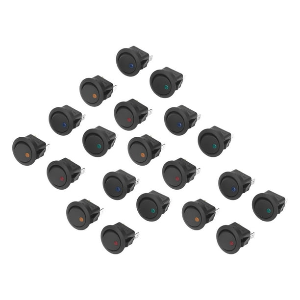 Interruptor de Balancín Redondo, 3 pin 2 Nivel Fácil de Instalar spst en apaguado Switch 20pcs 12V para Automóvil Auto Barco