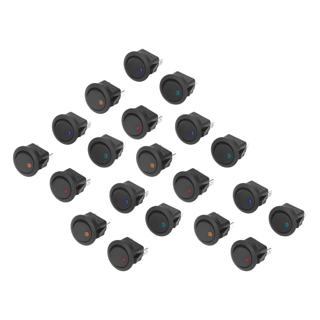 Interruptor de Balancín Redondo, 3 pin 2 Nivel Fácil de Instalar spst en apaguado Switch 20pcs 12V para Automóvil Auto Barco