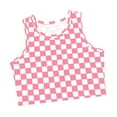 thumbnail image 1 of Middle And Large Kids Blue Checkerboard Print Casual Short Sleeveless, 1 of 6