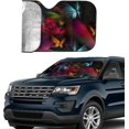 thumbnail image 3 of JoyLamoria Celestial Moon Mandala Design Auto Windshield Sun Shade Front Window Sunshade for Car SUV Van Double Bubble Fdujbj88-week, 3 of 3