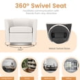 thumbnail image 6 of Costway Swivel Barrel Chair with Ottoman Footrest Curved Backrest & Armrests Living Room Creamy White, 6 of 8