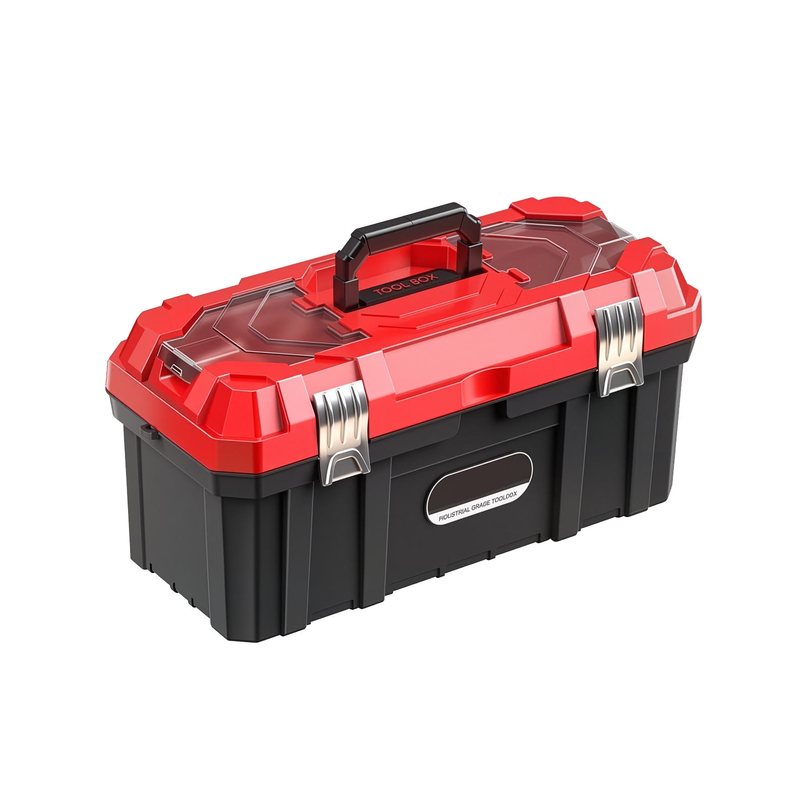 Hand Carry Toolbox with Front Latch Closure Tool Storage Case for Household Upkeep Tasks and Garage Organization