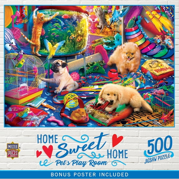 MasterPieces 500 Piece Jigsaw Puzzle for Adults - Pet's Play Room - 15"x21"