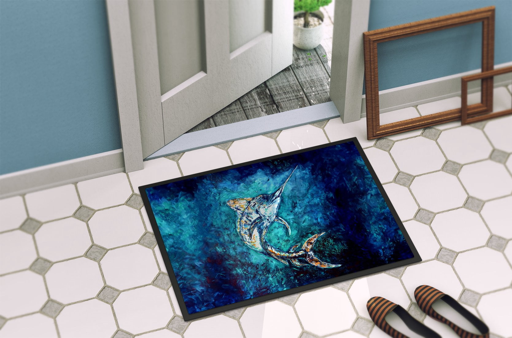 Carolines Treasures MW2007MAT 18 x 27 in. American Marlin Doormat