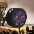 thumbnail image 6 of Yiaed Tropical Flower Print Travel Jewelry Case Bridesmaid Gift Boxes Jewelry Travel Organizer Small Round Jewelry Box Mini Storage-Black, 6 of 7