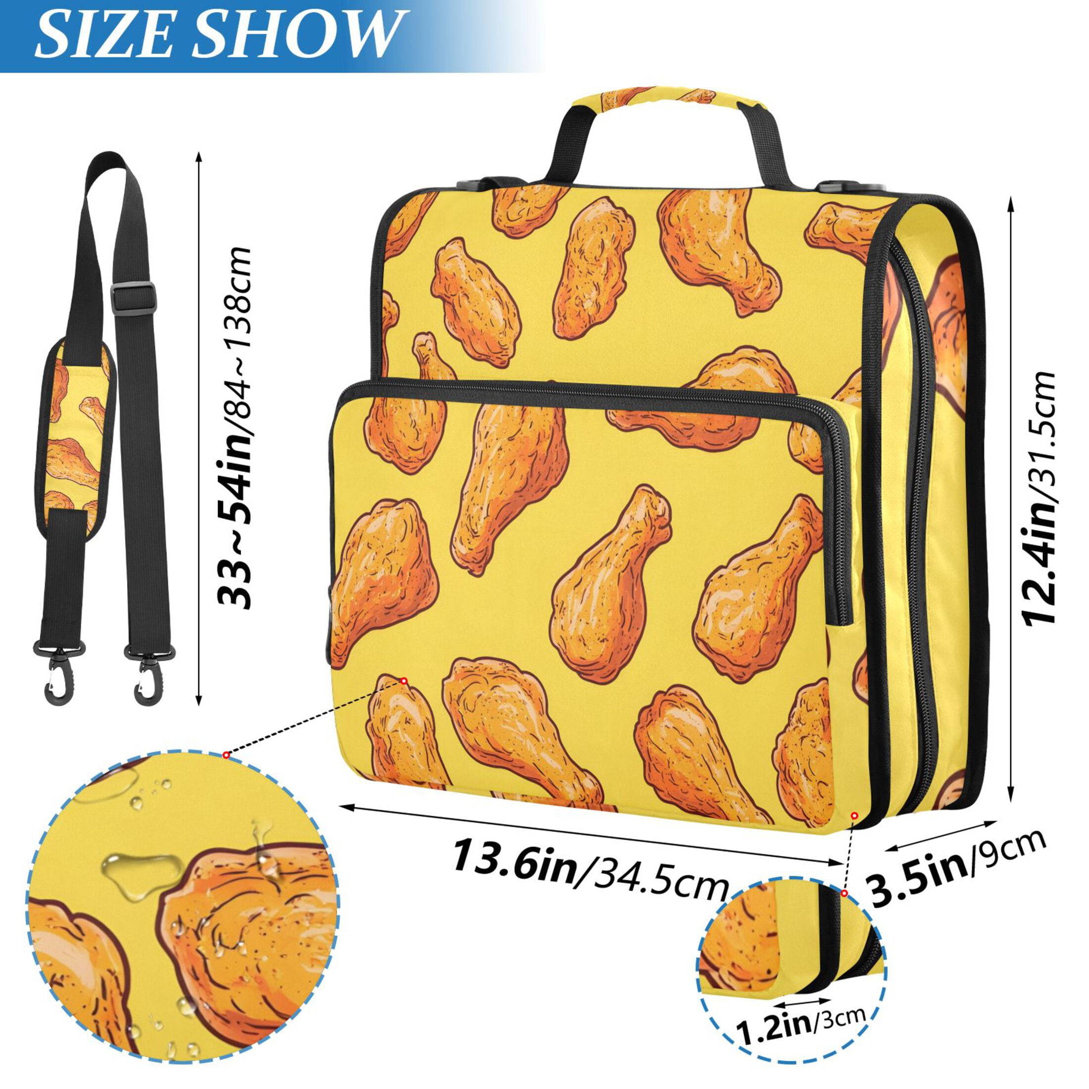 ALAZA Zipper Binder Fried Chickens 3 Ring Trapper Keeper File Folder Organizer Bag