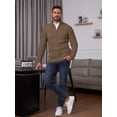 thumbnail image 5 of Fexilor Men's Quarter-Zip Sweater, Cable Knit Mock Neck Slim Fit Business Casual Pullover S-3XL, 5 of 7