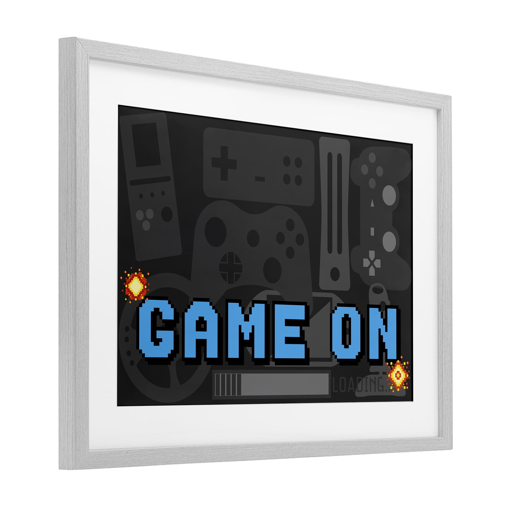 Stupell Industries Game On Arcade Gray Framed Print Under Glass, design by Kim Allen