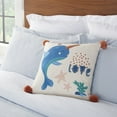 thumbnail image 4 of Mina Victory Plush 16" Square Cotton Unicorn Whale Throw Pillow in Multi-Color, 4 of 4