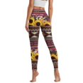 thumbnail image 2 of Renewold American Tribal Sunflower Cow Print Pink Leggings with Pockets for Women Workout Tights Compression Leggings High Waisted Butt Lifting Printed Leggings Full Length Womens Leggings, 3XL, 2 of 8