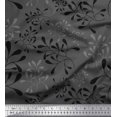 thumbnail image 1 of Soimoi Gray Poly Georgette Fabric Artistic Leaves Print Fabric by Yard 52 Inch Wide, 1 of 5