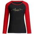 thumbnail image 3 of Camiseta de manga larga con estampado de día de San Valentín a juego de color raglán con cuello redondo informal para mujer Fridja  czfsfas103, 3 of 3