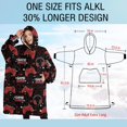 thumbnail image 4 of Oversized Wearable Blanket Hoodie,Red Controllers Games Icons Black Pattern Sherpa Blanket Hoodie with Super Pockets,Super Warm Fuzzy Pullover for Women & Men, 4 of 6