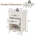 thumbnail image 4 of Royalcraft Farmhouse Nightstand, Boho Bedside Table with 2 Rattan Decor Drawers, Accent End Table with Open Storage Shelf, Wood Bedside Unit for Bedroom, Living Room, Home Office, Grayish White, 4 of 7