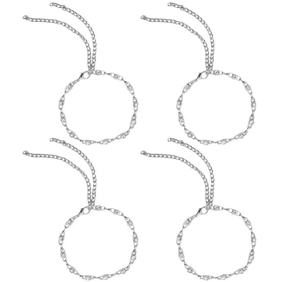 DRAFIDEEP 4 Pcs Rhinestone Shoe Chains for Women, Easy to Attach Boot Decorations, Stylish and Charming Footwear Accessories