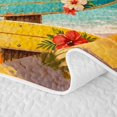 thumbnail image 5 of Castle Fairy Vintage Surfboard Sign Quilt Full,Sunset Palm Coastal Landscape Full Bedspread Sets,Orange Sand, 5 of 7