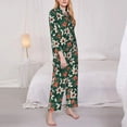 thumbnail image 3 of Fotbe Lilies Flowers Pattern Long Sleeve Pajama Set for Women,Sleepwear Set,2-piece Loungewear Set,Soft PJs Comfy Nightwear with Pockets -Medium, 3 of 7