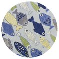 thumbnail image 1 of HomeRoots 353069 7 ft. 6 in. Round Polyester Light Blue Area Rug, 1 of 1