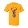 thumbnail image 2 of Trippy Colorful Buck Head Rainbow Hunting Deer Mosaic Animal Lover Men's Graphic T-Shirt, Gold, X-Large, 2 of 3
