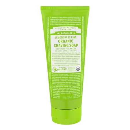 Dr. Bronner s Organic Lemongrass Lime Shaving Soap 7oz