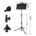 thumbnail image 2 of Portable Metal Music Stand Detachable Musical Instruments for Piano Violin Guitar Sheet Music Black, 2 of 7