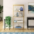 thumbnail image 6 of Pemberly Row Modern / Contemporary 30" Wide Brass Finish Bookcase, 6 of 8
