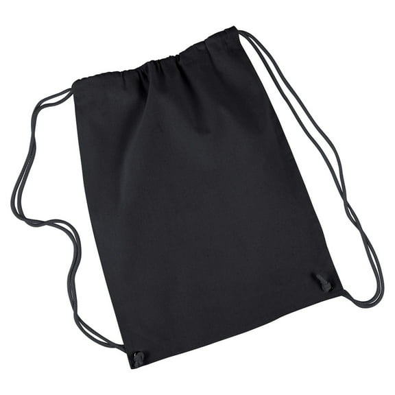 Liberty Bags 100% Cotton Canvas Drawstring Quality Bag, Black, ONE, Style, 8875
